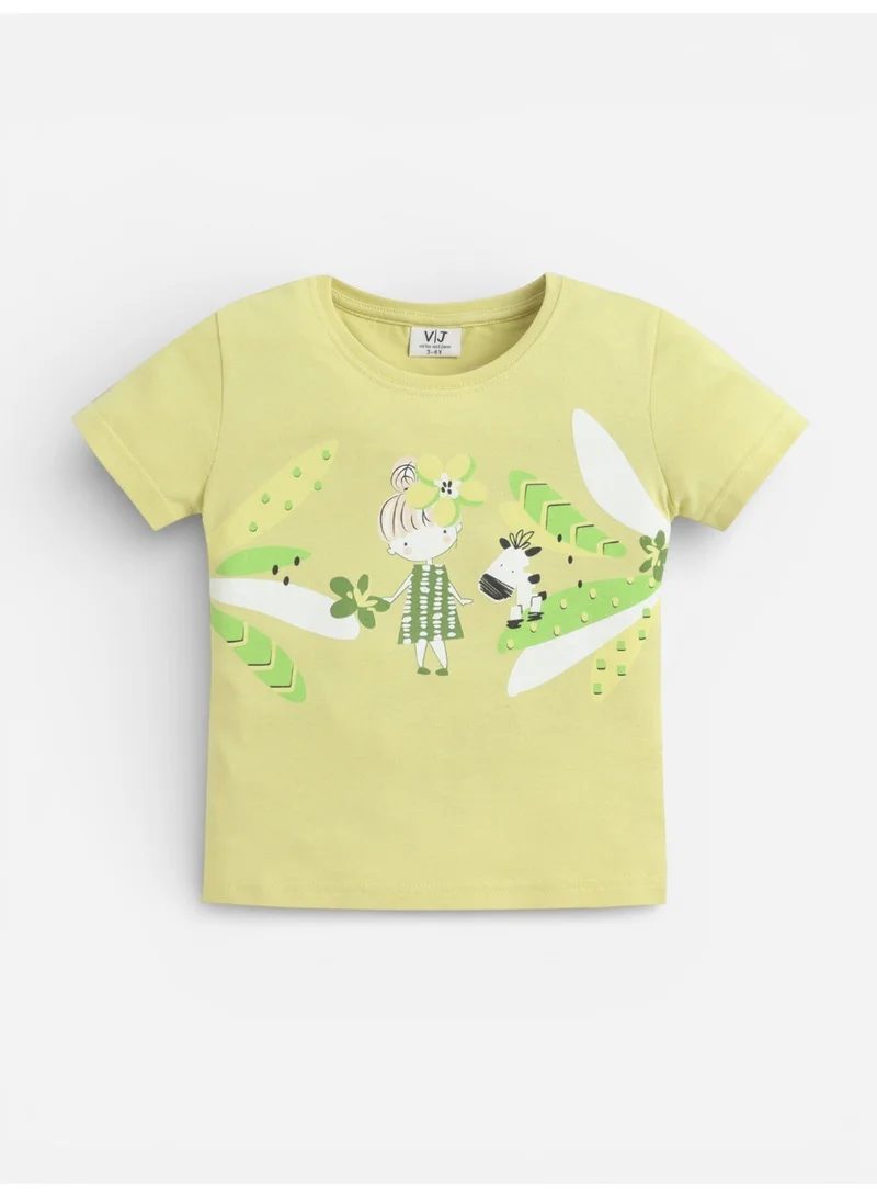 Victor And Jane  Girls Nature Print Cotton Pajama Set – T-Shirt & Full Pants Nightwear for Women | Best Price UAE